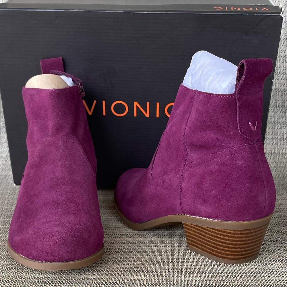 Vionic Joy Vera Merlot Side-zip Comfort Bootie Size 8.5